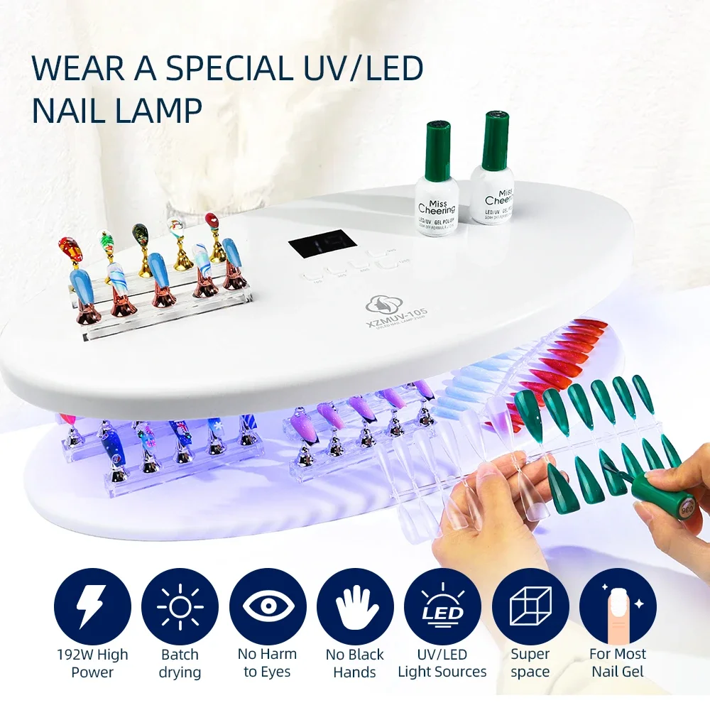 

192W 96 nail dryer UV LED nail lamp, used for curing full gel nail polish, equipped with motion sensing professional nail salon