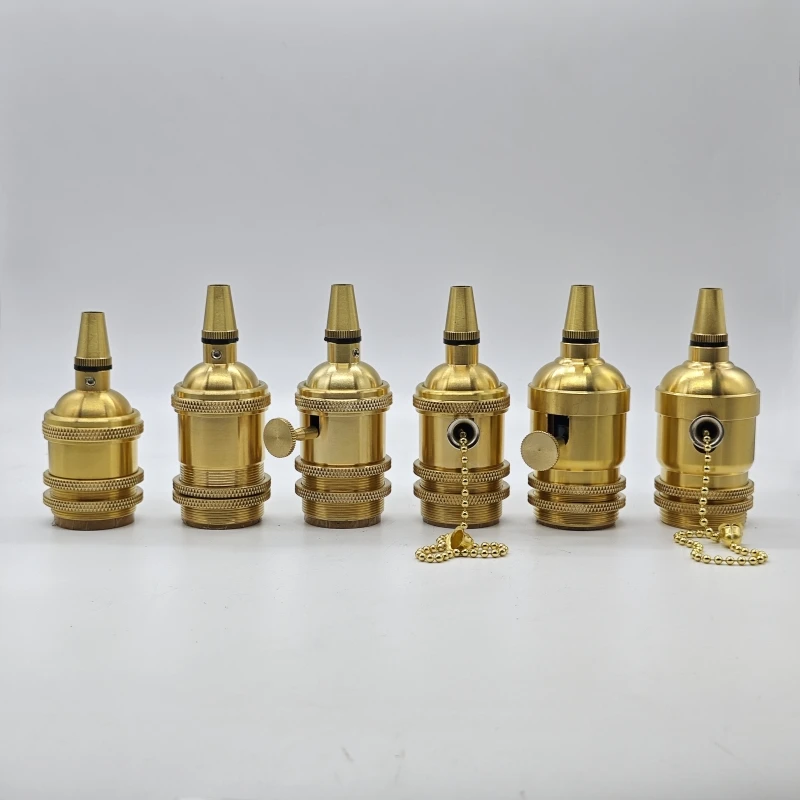Solid Brass E26/E27 Lampholder with Cord Grip - UL & CE Certified for Pendant Lights