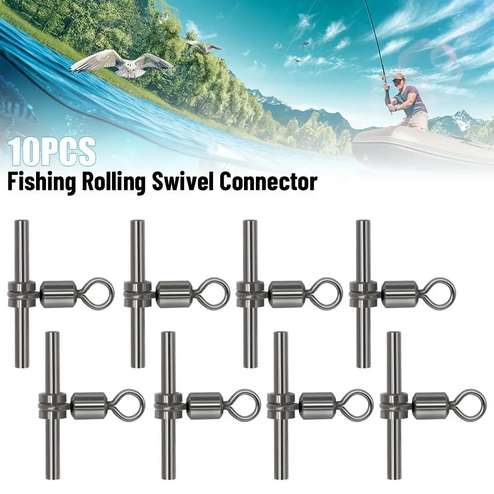 

Cross line Fishing Accessories Brass Barrel Sleeves Rolling Swivel Cross-line Brass Head 3 Way Connect Tube Fishing Swivels