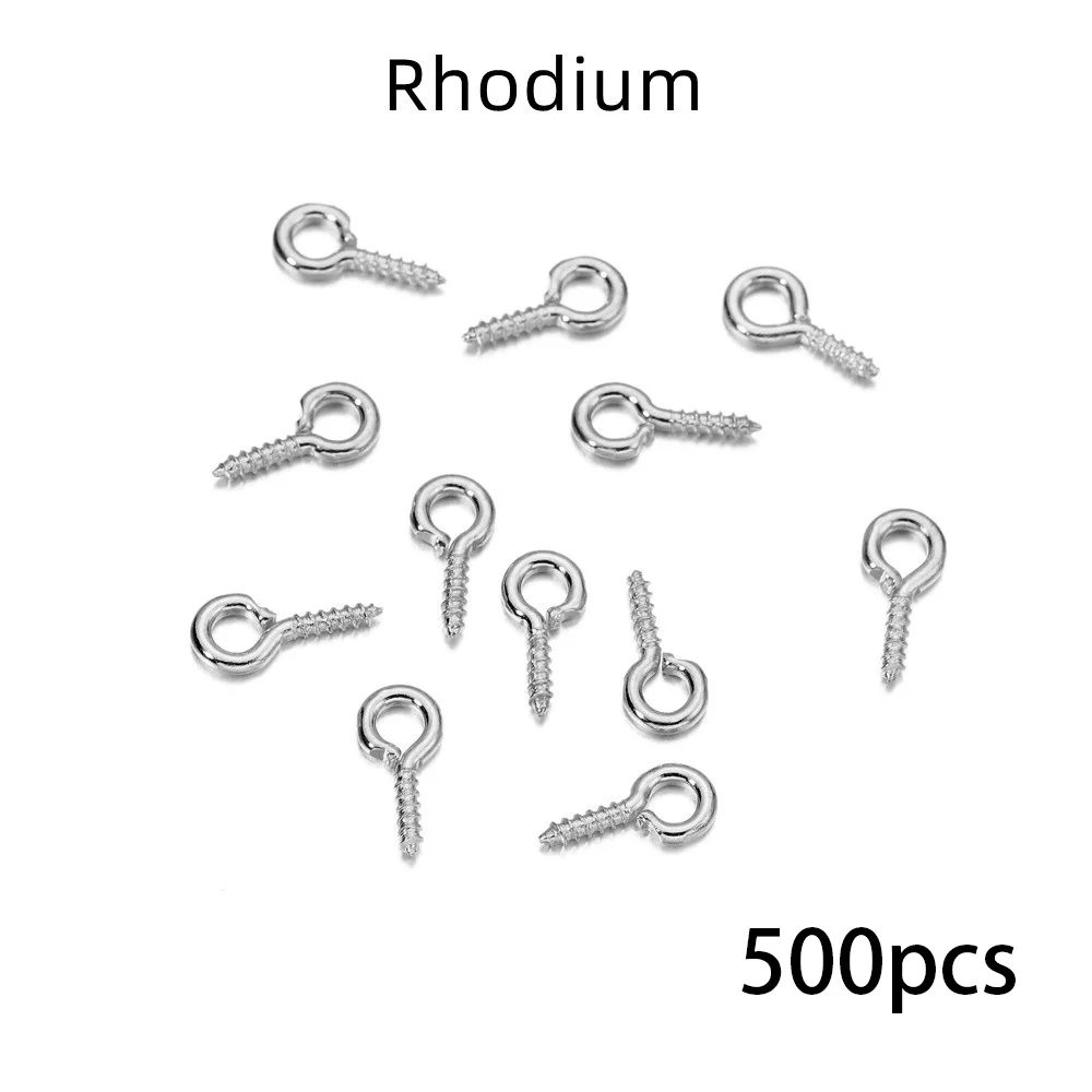 300/500 Stück Mini-Schraubenanhänger Eyepin Schlüsselanhänger HookThreaded Pin Fitting DIY Schmuck Armband Halskette Herstellung Zubehör – Detail 6