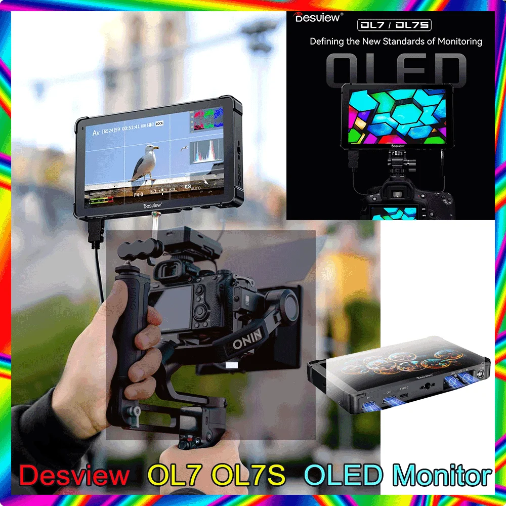 OLED Monitor 1200Nits 7-inch HD2.0 60Hz Input Output 4K60 Touch Screen Monitor Desview OL7 OL7S