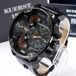 Men Wristwatch Chronoscope Women Sport Watch Steel Band Mix Color Dial Watch Leather Band Watch