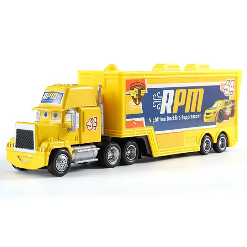 Figura de acción de Disney Cars Mack Truck Racing Chick Hicks, Rayo McQueen 1:55, modelo fundido a presión, juguete para niños, regalo de cumpleaños