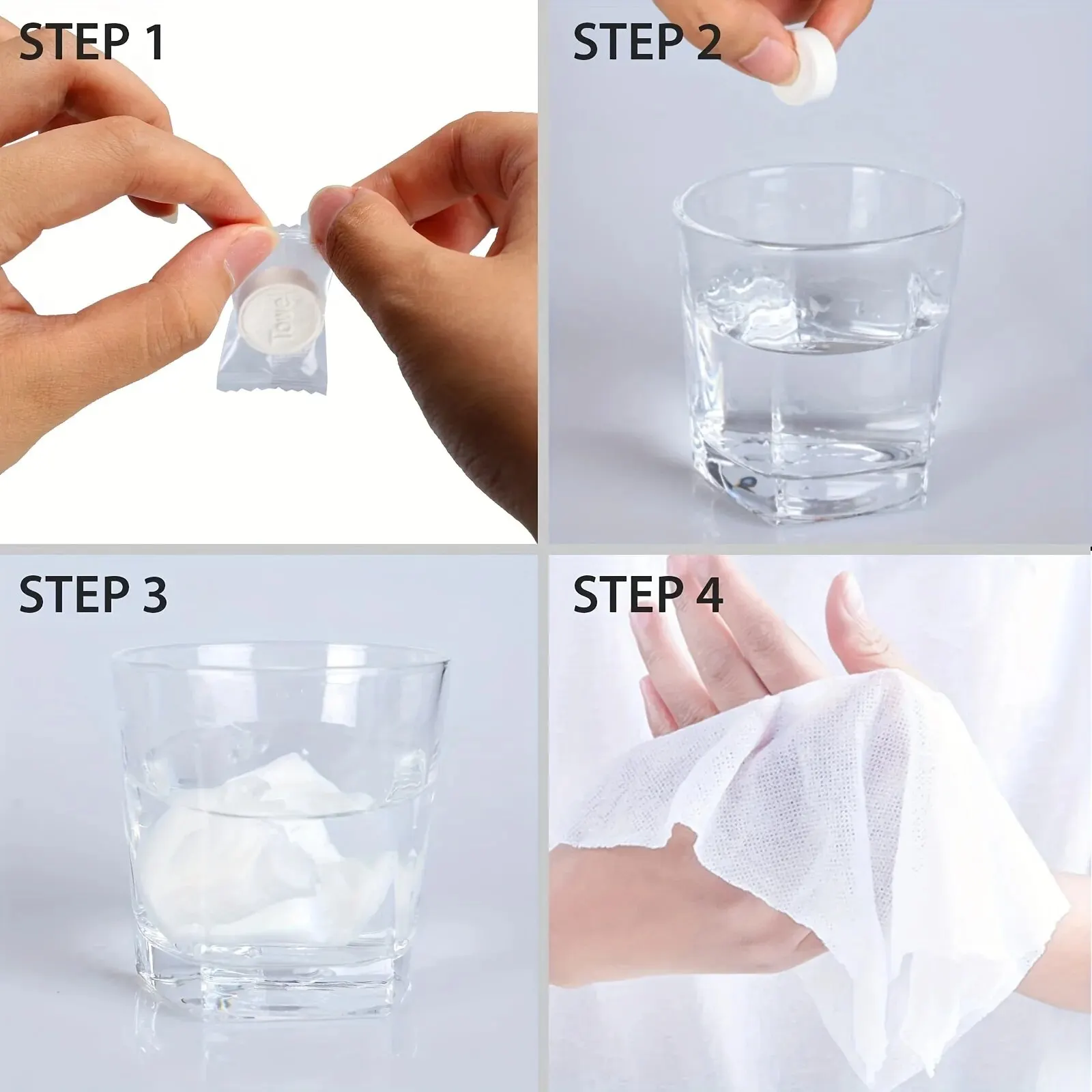 Description Picture 6 of item20 50pcs Portable Compressed Towel Disposable Face Cleaning Soft Compressed Hand Wipe Towel Non-Woven Makeup Wipes