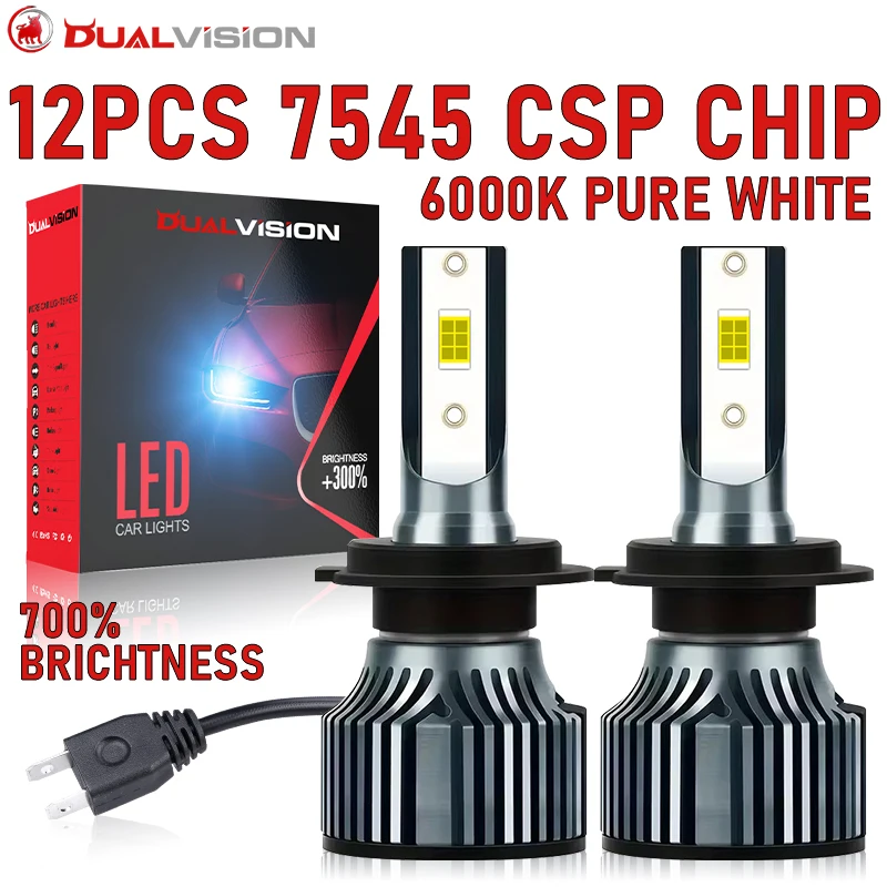 Turbo H7 LED ไฟหน้า 7545 CSP H3 H4 H1 H11 H8 H9 9005 9006 HB3 HB4 9012 HIR2 H27 881 880 หมอก 1:1 MINI ไดโอดอัตโนมัติโคมไฟ 1