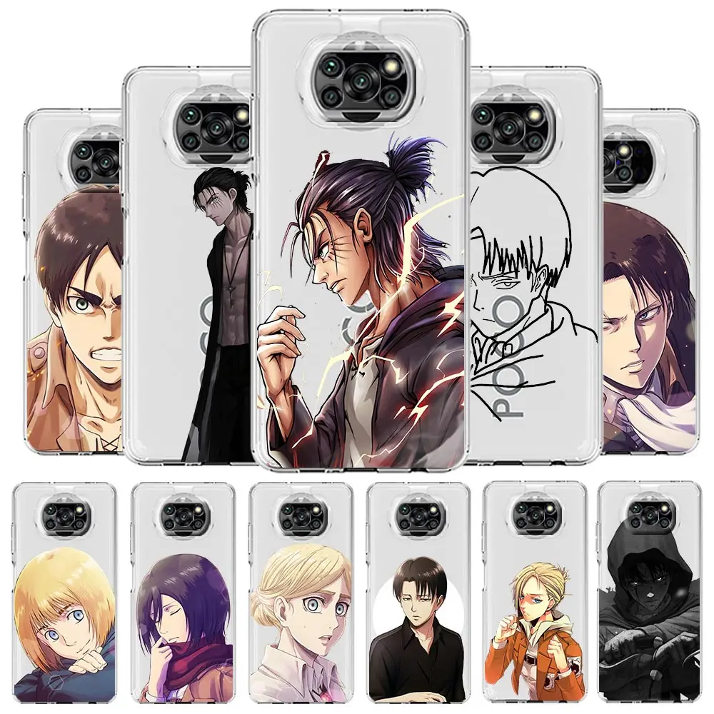 

Attack on Titan Anime Phone Case For Xiaomi Mi 12T 10 12 Lite 11 Ultra 11X 11T Pro 11i Poco X4 X3 NFC F3 F4 M3 M4 Clear Cover