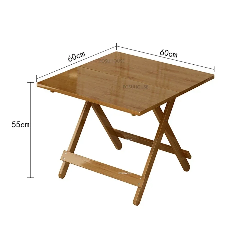 Modern Bamboo Dining Tables Small Apartment Furniture Portable Folding Table Simple Creative Personality Household Square Tables