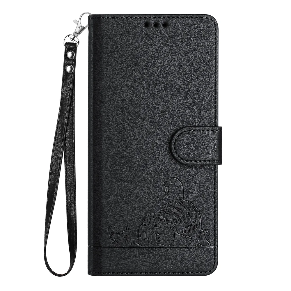 Cat Design Flip Wallet Leather Phone Case - Magnetic Protective Cover