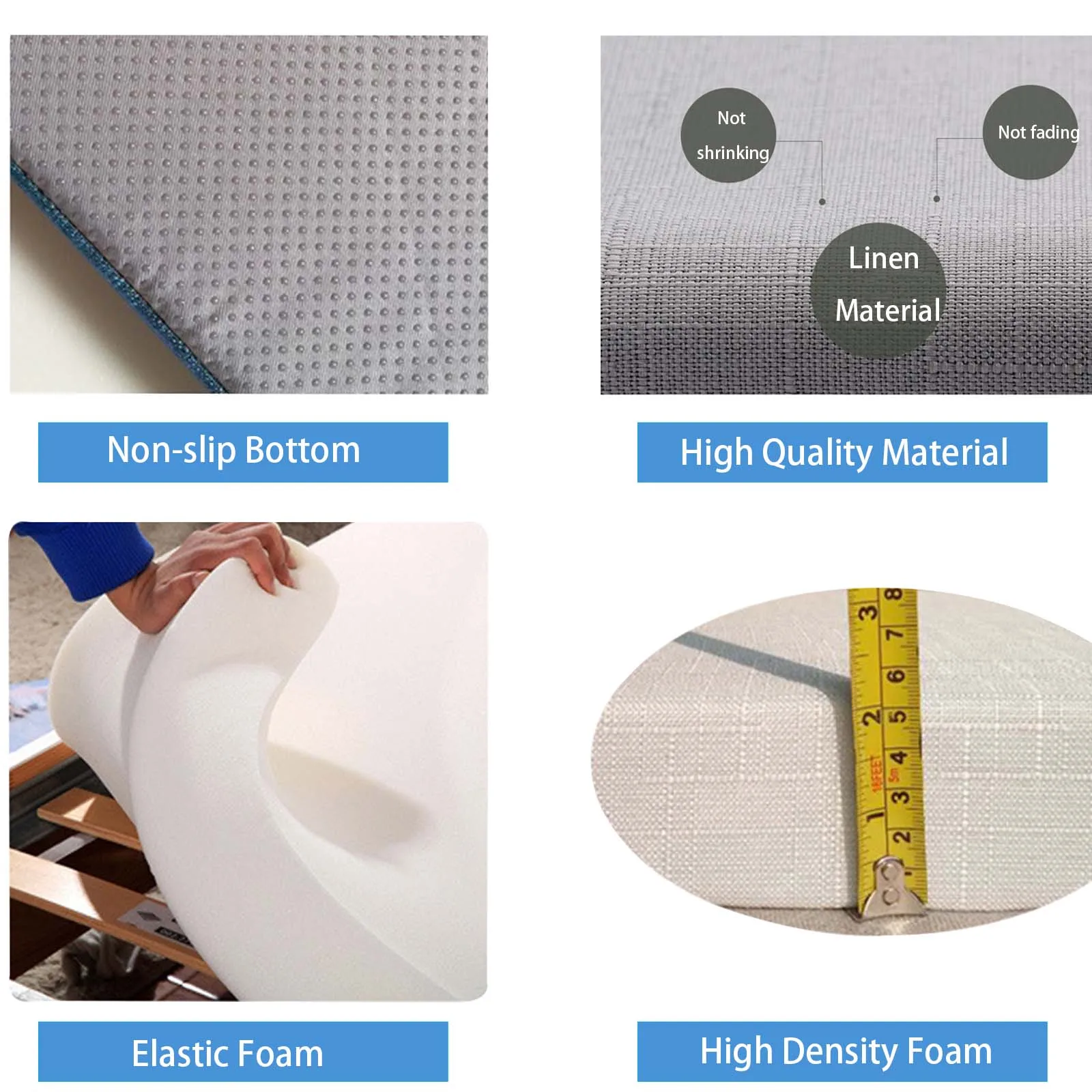 Custom Bench Cushion with Locks And Buckles Long Mattress Sofa Chair Seat Pad Decor Garden Shoe Box Bay Window Pad Swings Pillow - Image 4