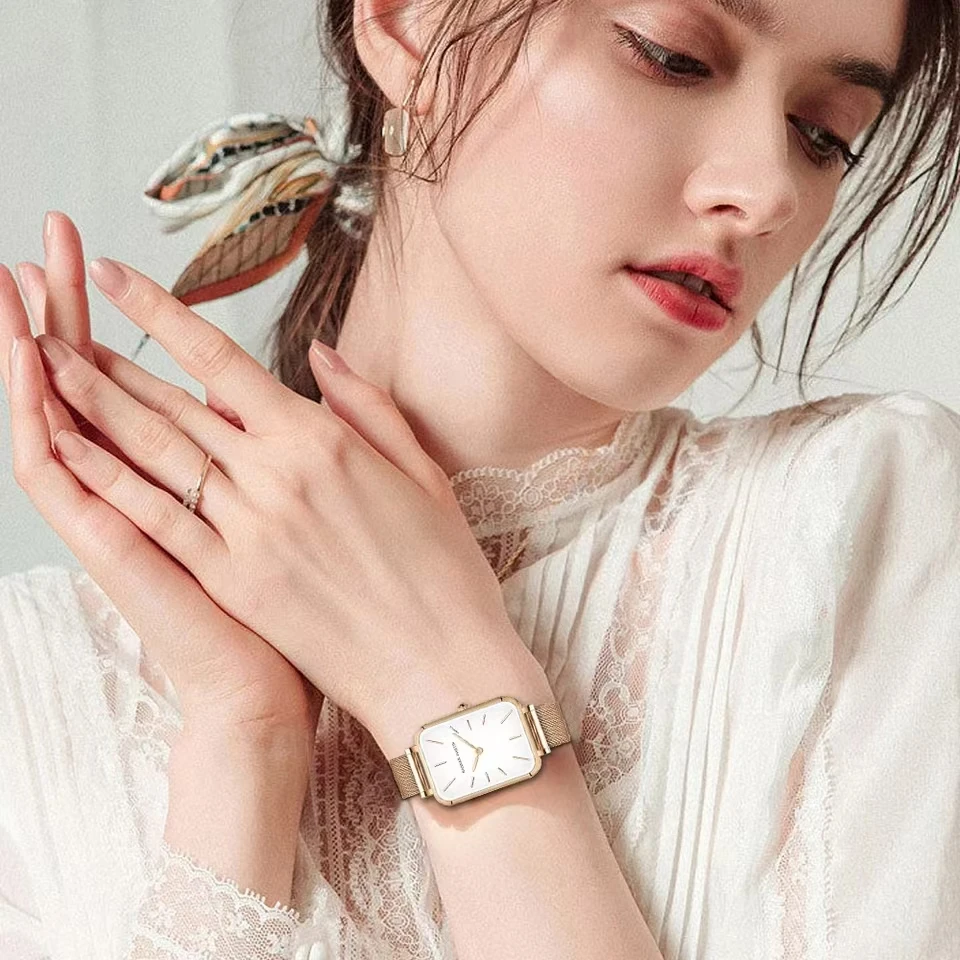 

Часы HANNAH MARTIN женские с японским механизмом, роскошные минималистичные водонепроницаемые Модные с сетчатым ремешком
