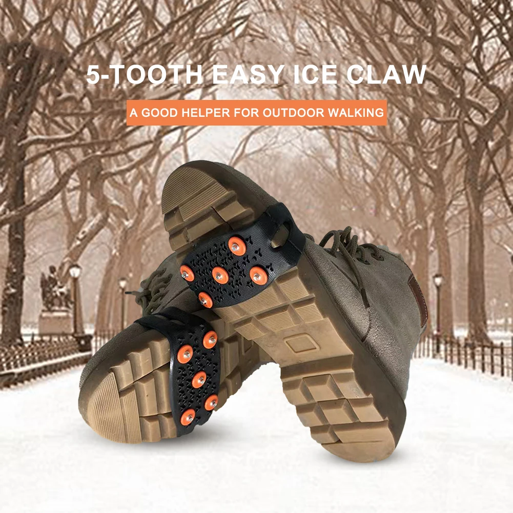 Unisex Snow Ice Claw Crampons Grips for Winter Hiking