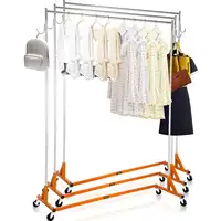 Rack, Industrial Grade Base Garment Rack, Height Adjustable Rolling Garment Rack, Sturdy Base Clothing Rack 1