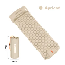 Ultralight Inflatable Camping Mattress with Built-in Pump & Pillows (Apricot)