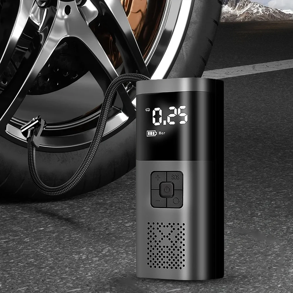 Digital Inflatable Pump Rechargeable Air Pump Portable Tire Inflator Cordless Air Compresso For Motorcycle Bicycle Auto Tyre Bal
