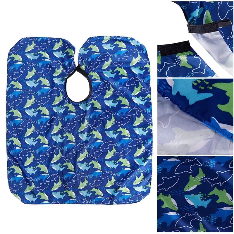 Salon Waterproof Hair Cutting Gown Cape Nylon Hairdresser Cape Sea Fish Patterned for Kids Child Waterproof