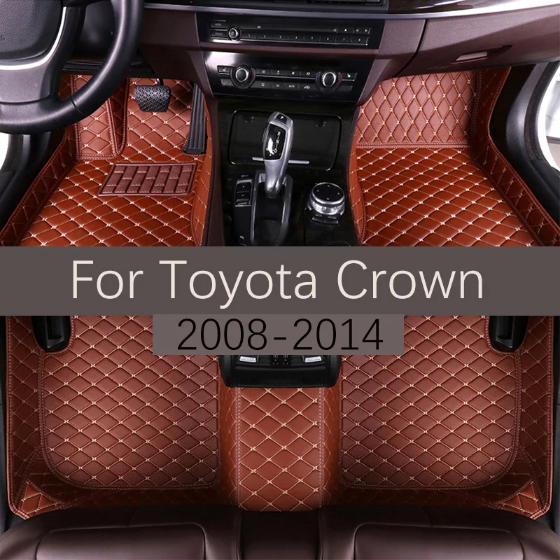 

Custom Leather Car Floor Mats For Toyota Crown 2008-2014 Fashion Automobile Carpet Rugs Foot Pads Interior Accessories