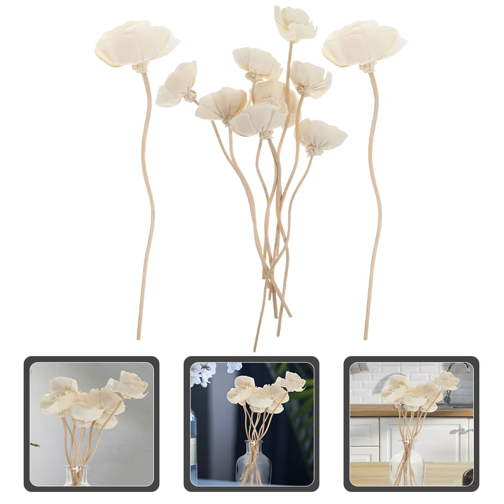 10 Pcs Flower Aroma Sticks Fragrance Diffuser Essential Oil Diffusers Dried Artificial Bottle Accessory With Reed