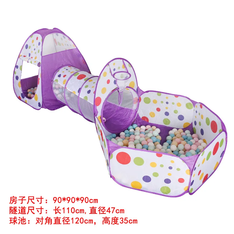 Children's Tent Indoor Three-piece Tunnel Polka Dot Game Bobo Ocean Ball Pool Fence Toy |