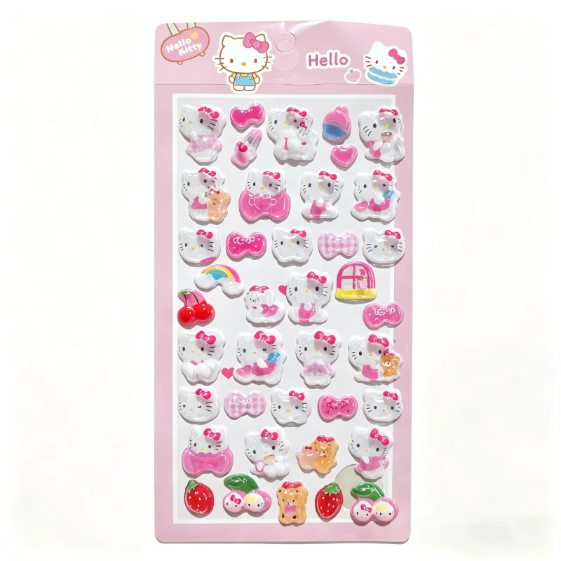 3D 산리오 스티커 시나모롤 쿠로미 3d 수지 스티커 세트 애니메이션 테마 Diy 스크랩북 장식 선물 수집품 장난감