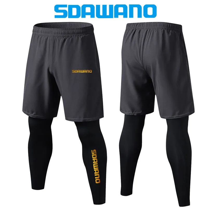 Description Picture 4 of item2024 New Fishing Pants Casual Quick Dry Pants Men's Sports Stretch Leggings Fake Two Piece Running Training Fitness Pants