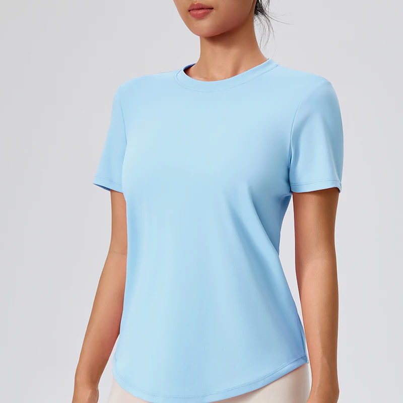 Women's Short Sleeve Round Neck Yoga Classic Fitness T-Shirt
