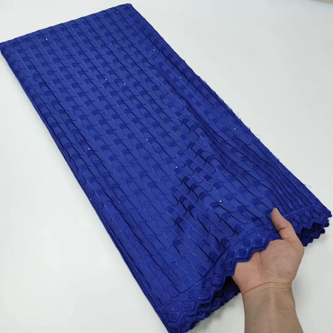 

5 ярдов, синяя африканская кружевная ткань, шелковые кружева, швейцарская вуаль, кружева в Швейцарии, ткани для нигеривечерние вечерних платьев, материалы