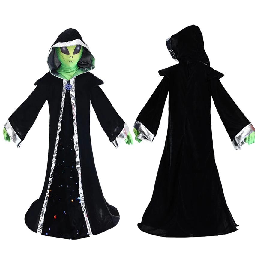 

Alien Robe Costumes Kids ET Cosplay Anime Alien Carnival Halloween Costumes for Kids Mask Fantasy Clothes Suits Disguise Dress