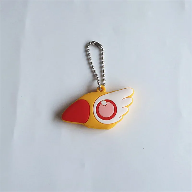 Japanese Anime Moon Cosplay Card Captor Sakura Cartoon Keychains Silicone Key Cap Covers Cosplay Costume Keychain Rubber