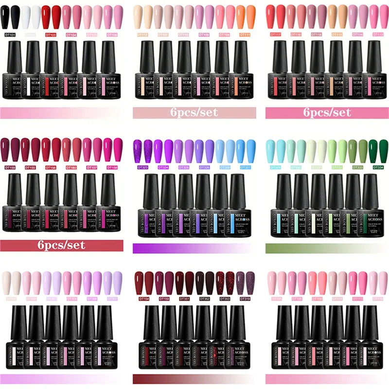 6pcs HEMA Free Gel Nail Polish Set