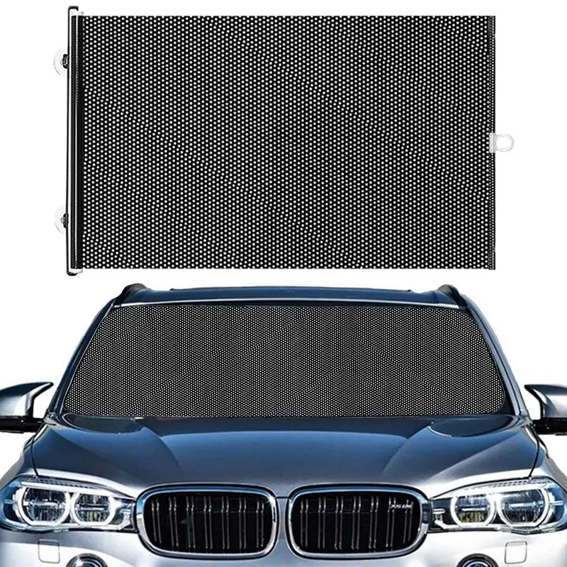 

Retractable Windshield SunShade Car Roller Blind Visor Protector Sun Blocker Suction Cup Mounting Spring Mechanism for Passenger