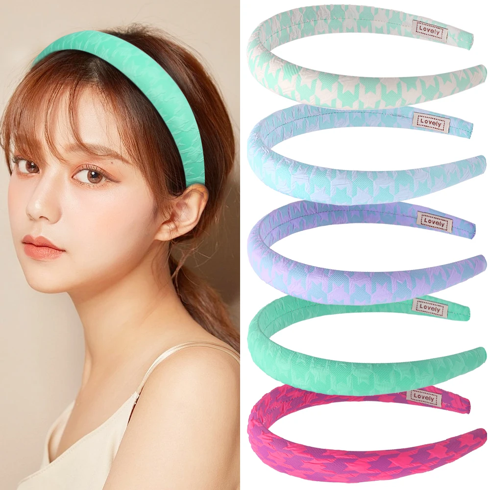 Korean Candy Color Ruffled Wide Edge Hairband Sweet And Versatile High Skull Headband Simple Sponge Hair Accessories Headdress