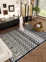 Bohemia Living Room Carpet Black and White Striped Decorative Rug Line Art Bedroom Rugs Large Size Easy To Clean Balcony Carpets 2