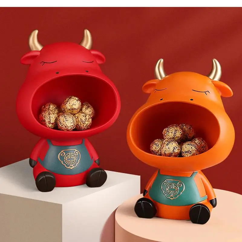 

Nordic Creative Storage Living Room Decoration Wedding Gift Cute Animal Lucky Ox Year Mascot Home Decoration Accessories