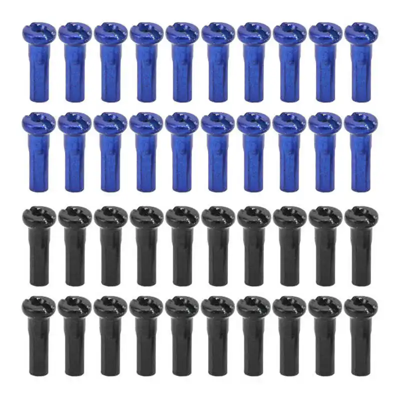 80pcs Bike Spoke Nipples Bicycle Spoke Hat Metal Nipples for 14G 2mm Spokes High strength G14 Spokes Nipple Bike Wheel Cap