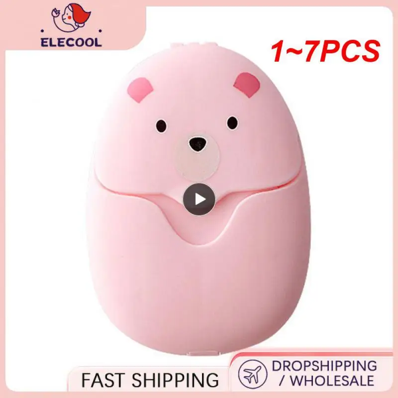 

1 ~ 7 шт. одноразовые коробки бумажного мыла для путешествий кемпинга портативная коробка для мытья рук ароматизированные ломтики листы мини мыло бумага Отбеливающее мыло