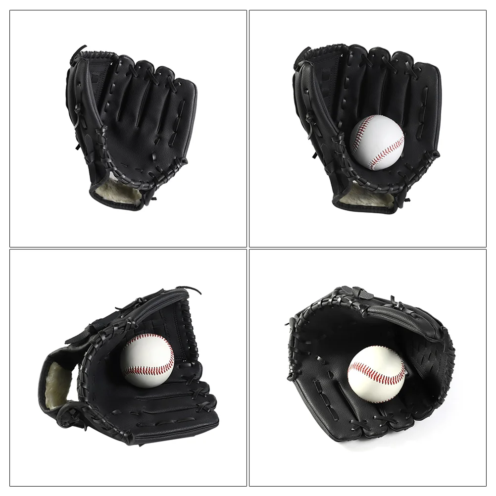 105-inch Softball Thicken Baseball Hand Glove for Outdoor Team Sports (Black S) Softball glove Baseball glove