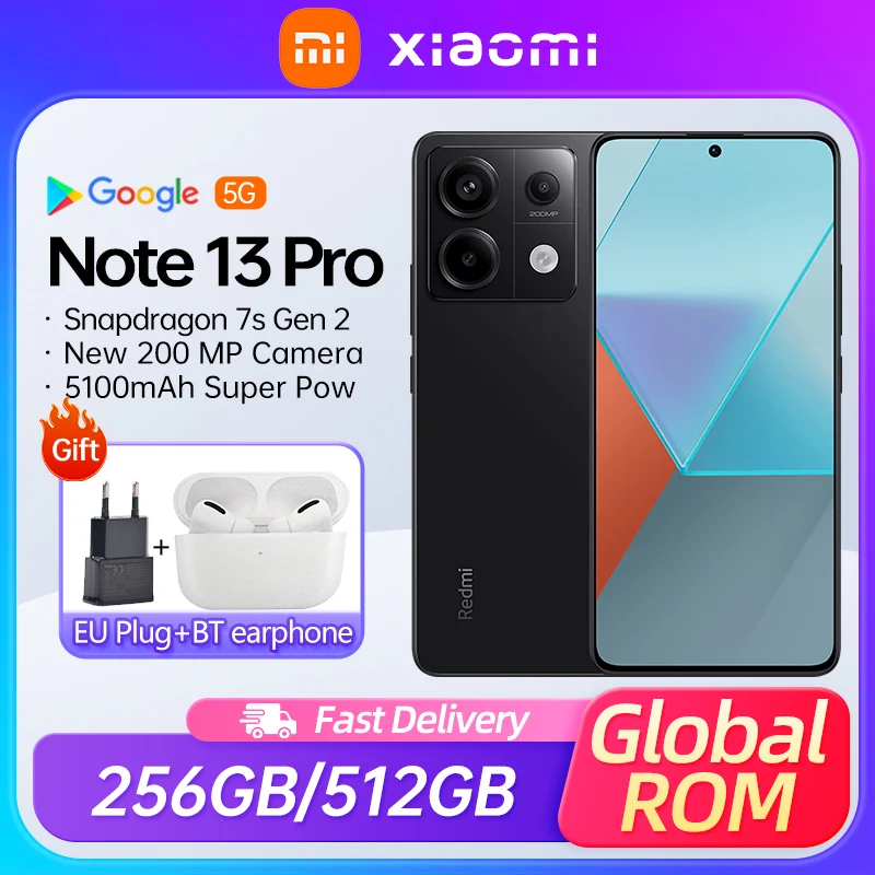 Xiaomi Redmi Note 13 Pro 5G Snapdragon 7s Gen 2 120Hz 200MP 5100mAh  16GB+512GB