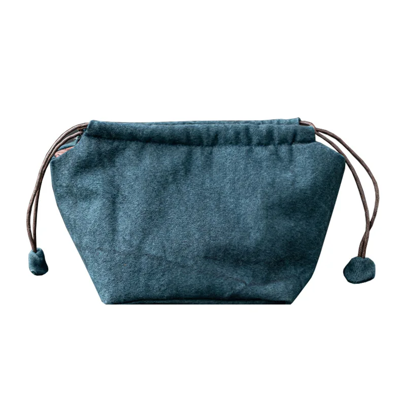 Creative Travel Portable Tea Pot Storage Bag Thickened Solid Color Japanese Tea Cozies Storage Bag Set Accessories LF394