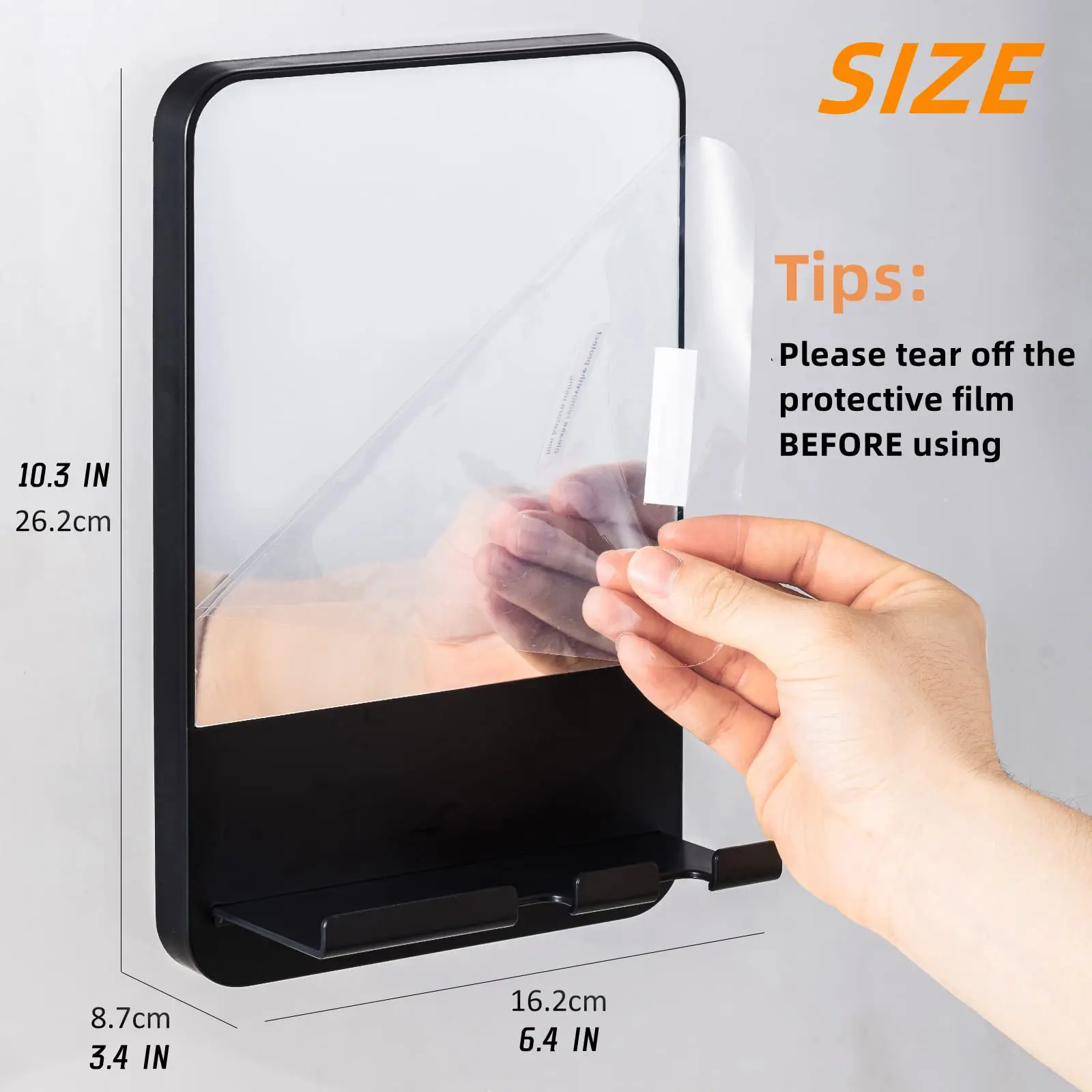 TAILI 1pcs Acrylic Mirror With Wall Suction Shower Mirror For Man Shaving Women Makeup Portable Travel Bathroom Accessories 3
