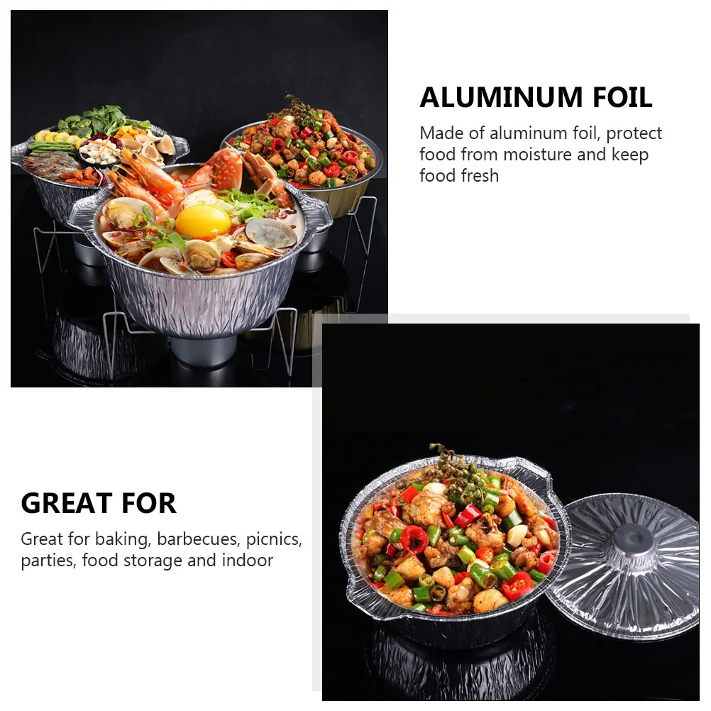 Round Aluminum Pans Cake Containers Lids Aluminum Bbq Foil Tray Sheet Cake Pan  Lid Tin Foil Pan Meat Pot Mini Baking Pot - AliExpress