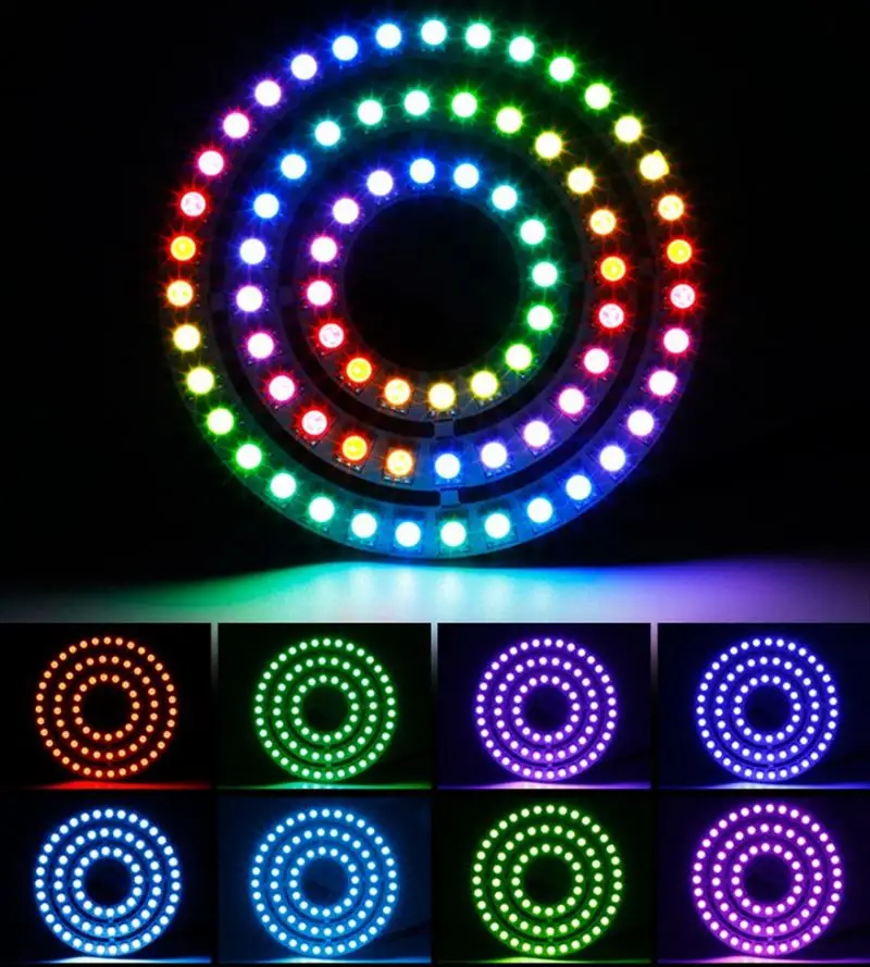 1X 5V WS2815 Dream Color Changing LED Ring Angel Eye Dual Signal Individually Addressable DIY Pixel Light Programmable Ring