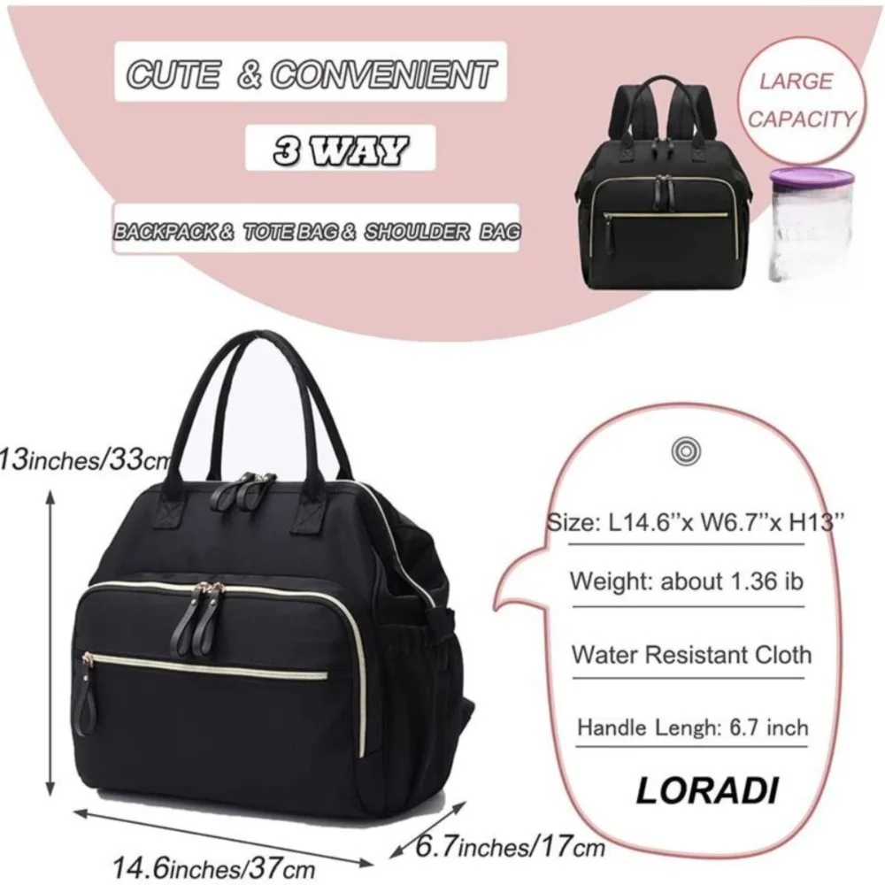 Large Capacity Mommy Bag Backpack Waterproof Multifunctional Nappy Organizer Outdoor Style Fashion Design Stroller Bag Baby Care