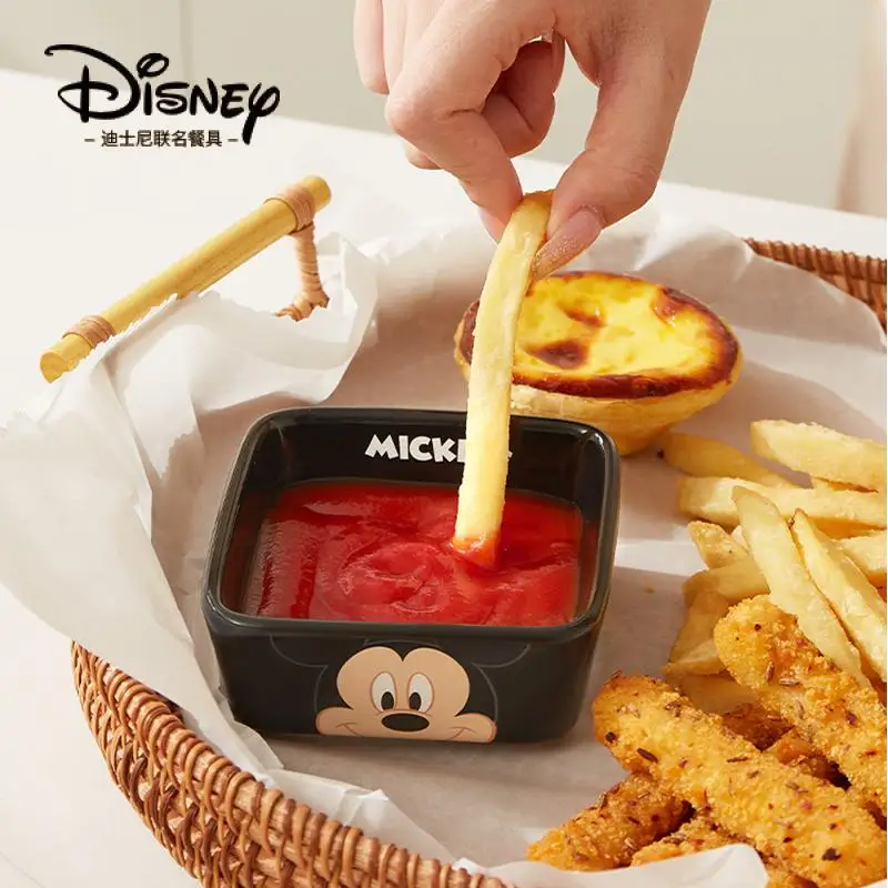 Disney-plato de cerámica con dibujos animados de Mickey Mouse, Minnie Mouse,  Pato Donald, tazón caliente, hueso de escupir, plato de inmersión para el  hogar, ingredientes, platillo