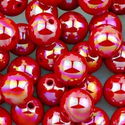 Vibrant 16mm Round UV Glitter Acrylic Beads for DIY Jewelry and Accessories (Red)