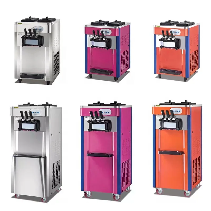 Hard Ice Cream Yogurt Maker Machine For Cone Ice Cream With Motor Core Components For Food Shops