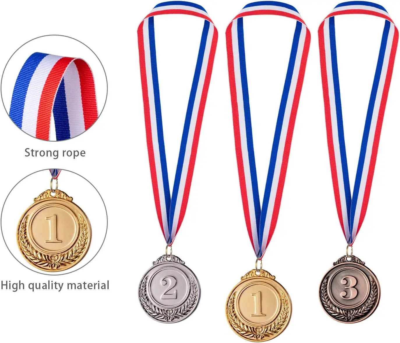 Award Medals 1/2/3Pcs Gold Silver Bronze Metal Award Medals Winner Reward Encourage Badge Competitions Prize for Souvenir Gift Outdoor Sport