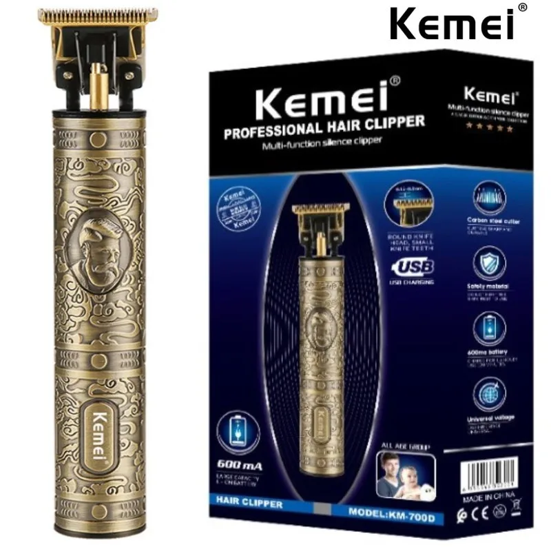 

kemei 700D pro finishing rechargeable hair trimmer barber electric hair clipper edging hair cutting men grooming