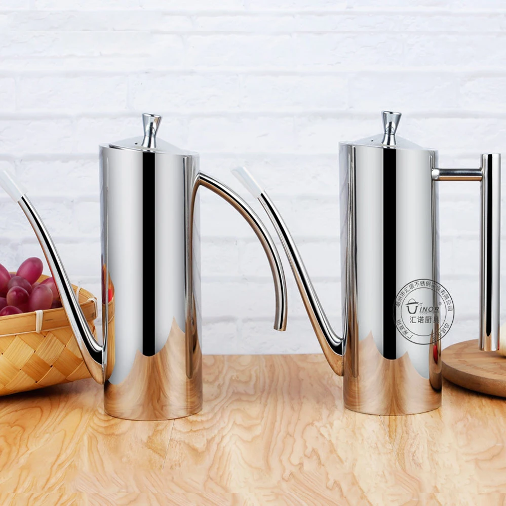 Stainless Steel Oil Jug Sauce Vinegar Drip-proof Dust Box Organizer Kitchen Tools Coffee Pot stainless steel oil pot
