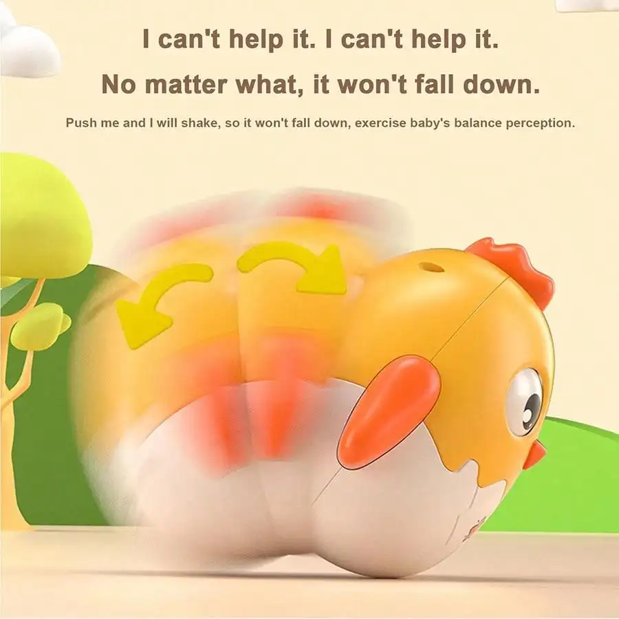 Educational Toys Round Chicken Tumbler Bell To Cultivate Baby'S Emotional, Visual And Intellectual Development Children'S Toys
