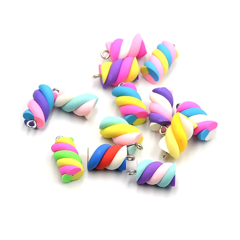 10 шт./лот красочные резиновые подвески для сережек милые спиральные браслетов